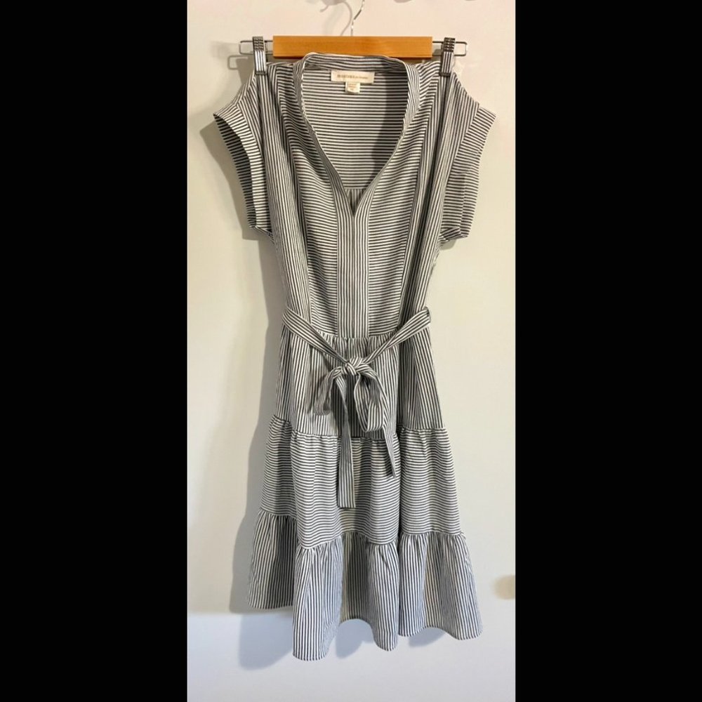 Monteau Women's Striped Flutter Sleeve Dress - XS